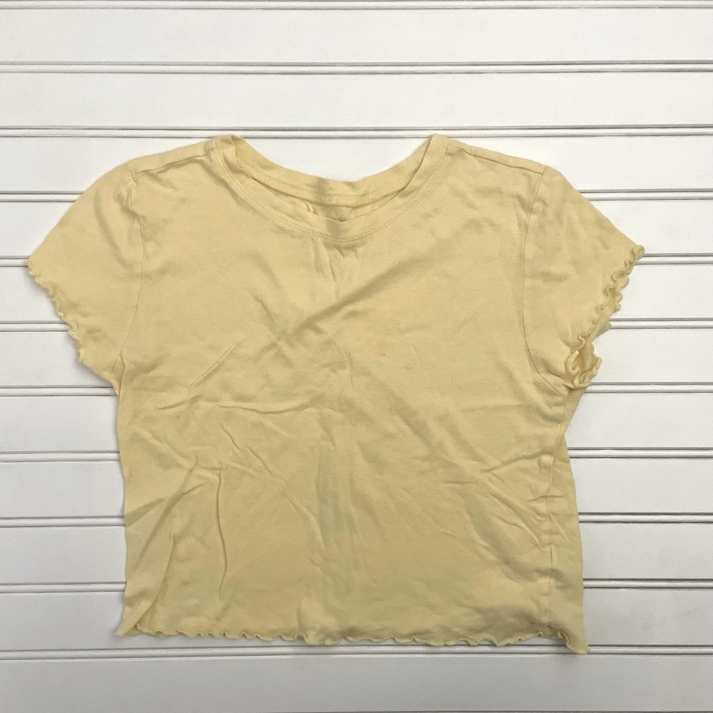 Pacsun Pale Yellow Basic Cropped Tee Size Small
